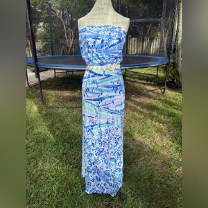 Excellent condition LP Maxi Dress Chasing Waves Engineered Blue Current